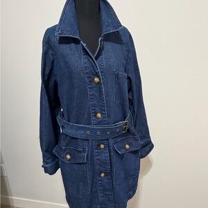 Bagatelle Dark Blue Belted Jean Jacket